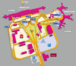 Plano de la terminal y el aeropuerto Paris Orly (ORY)