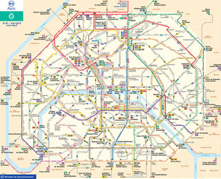 Plano de la red de autobus de Paris