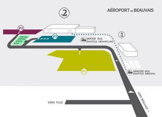 Plano de la terminal y el aeropuerto Paris Beauvais (BVA)