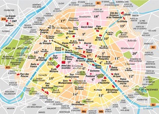 Plano de barrios de Paris