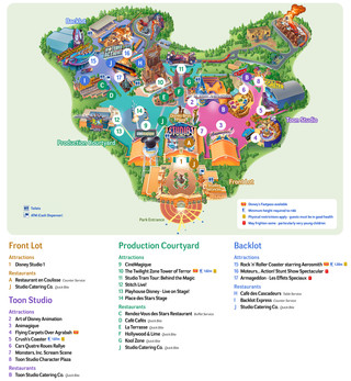 Plano de Walt Disney Studios de París