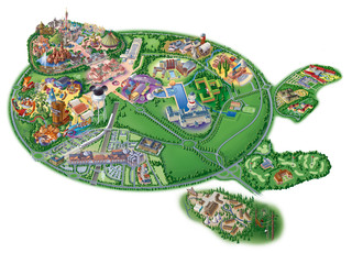 Plano del parque de Disneyland, Disney Land, Eurodisney, Euro Disney de Paris